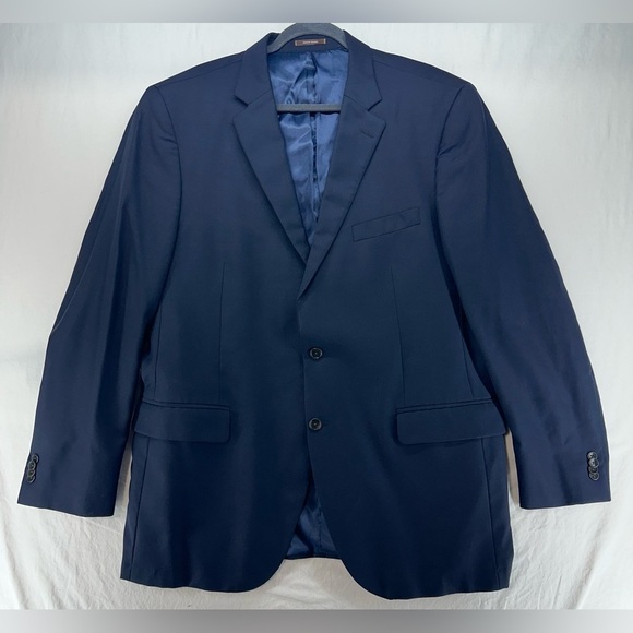 Peter Millar 100% Wool Navy Blue Micro Knit Blazer Suit Jacket Coat 46T